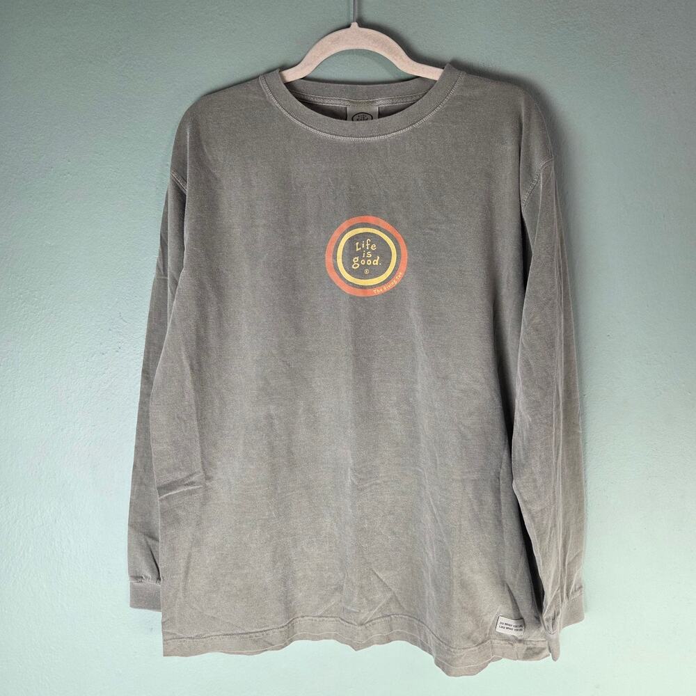 Life Is Good Mens Large Great Pumpkin Fest Graphic Long Sleeve Crewneck Tee